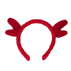 Stirnband Damen niedlich Blatt Stirnband Stirnband Stirnband festliche Party Dekoration Cosplay Kostüm handgefertigt Haarring Zubehör rot Weihnachten Haarspangen Kleinkind (Red-a, One Size) von HUANLE