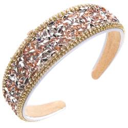 1 Stück Kristallverzierte Stirnbänder Breites Strass-Haarband Bling Diamant-Haarbänder Rutschfeste Perlen-Stirnbänder für Frauen (coffe13a) von HUANMAYE