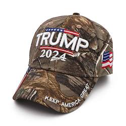 2024 Hüte für Männer und Frauen, Präsident Trump 2024 Keep America Great Campaign Hat, Größenverstellbarer Baseball Hat von HUANRU