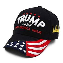 2024 Hüte für Männer und Frauen, Präsident Trump 2024 Keep America Great Campaign Hat, Größenverstellbarer Baseball Hat von HUANRU