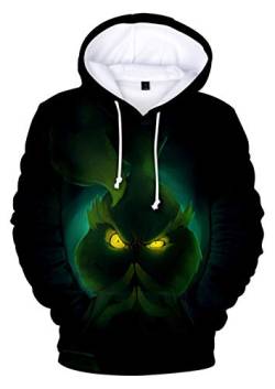 HUASON Kreativer Weihnachts Pullover Weihnachtsmann 3D Hoodie Lustiger Bequemes Langarm Sweatshirt für Herren und Damen(S) von HUASON