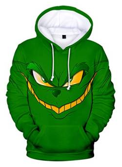 HUASON Kreativer Weihnachts Pullover Weihnachtsmann 3D Hoodie Lustiger Bequemes Langarm Sweatshirt für Herren und Damen(S) von HUASON