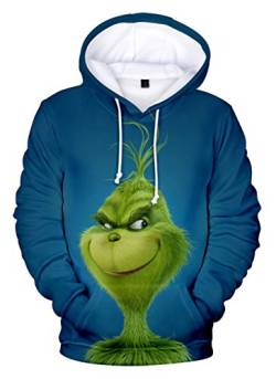 HUASON Kreativer Weihnachts Pullover Weihnachtsmann 3D Hoodie Lustiger Bequemes Langarm Sweatshirt für Herren und Damen(XL) von HUASON