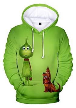 HUASON Kreativer Weihnachts Pullover Weihnachtsmann 3D Hoodie Lustiger Bequemes Langarm Sweatshirt für Herren und Damen(XS) von HUASON