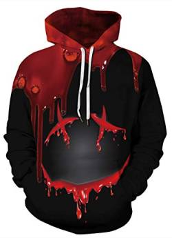 HUASON Unisex 3D Druck Hoodie Halloween Stil Neuheit Kapuzenpullover Langarm Sweatshirt Kapuzenjacke Mit Taschen S-5XL(L) von HUASON
