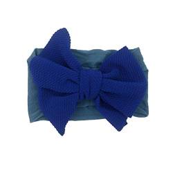 HUBA Neugeborenen Kleinkind Baby Mädchen Einfarbig Stirnband Haarband Baby-Turban Stirnbänder elastische Kappe behör Kopfbedeckungen(0-24Monate) (Blau, 1 PC) von HUBA