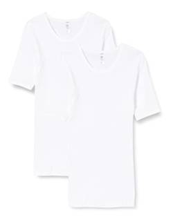 Huber Herren Shirt Kurzarm 2er Pack Unterhemd, Grün (Weiss 0500), Large (Herstellergröße: L) von HUBER