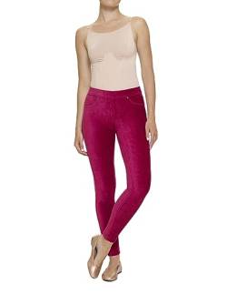 HUE Damen Cord Leggings, Beet Rot, M von HUE