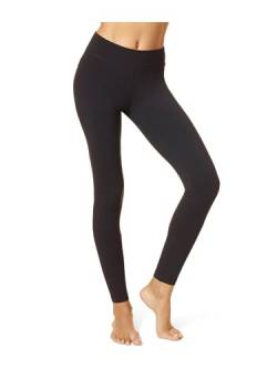 HUE Damen Cotton Ultra with Wide Waistband, Assorted Leggings, Navy, Large von HUE