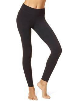 HUE Damen-Leggings aus Ultra-Baumwolle mit breitem Bund Modische Leggings, Black, XS von HUE