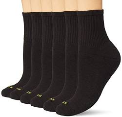 HUE Damen Mini Crew, 6er-Pack Socken, Schwarz, 6 Paar, Einheitsgröße von HUE