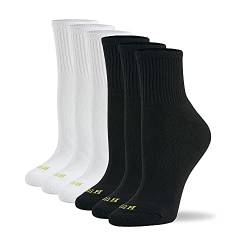 HUE Damen Mini Crew, 6er-Pack Socken, Schwarz und Weiß, 6 Paar, Einheitsgröße von HUE