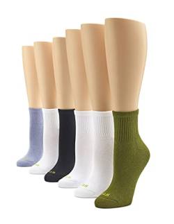 HUE Damen Mini-Crew Lässige Socke, Olivgrün, 6 Paar, Einheitsgröße von HUE