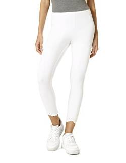 HUE Damen Modische Baumwoll-Capri Leggings, Weiß – gewelltes Stern-Design, X-Groß von HUE