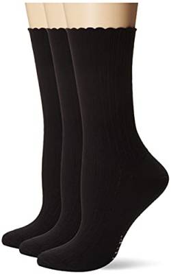 HUE Damen-Socken mit gewelltem Punktmuster, schwarz, Einheitsgröße von HUE