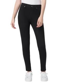 HUE Damen Ultraweiche Denim-Leggings mit hoher Taille Strumpfwaren, Schwarz, Groß von HUE