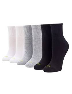 HUE Mini-Socken für Damen, Baumwolle, Größe 39-44, sportlich, gepolsterte Workout-Socken, Multi - 6 Paar Pack, Einheitsgröße von HUE