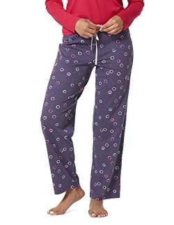 HUE Women's Printed Knit Long Pajama Sleep Pant Bottom, Nightshade-Angel Halo, Medium von HUE
