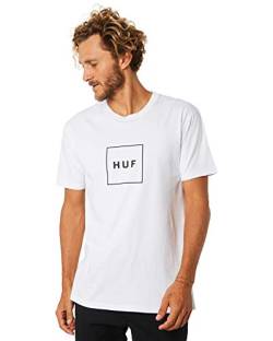 HUF Herren Essentials Box Logo S/S Tee T-Shirt, weiß, XX-Large von HUF