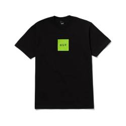 HUF Set Box T-Shirt mit Logo, kurzärmelig, 100 % einlaufvorbehandelte Baumwolle, Schwarz, XX-Large von HUF