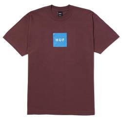 HUF Set Box T-Shirt mit Logo, kurzärmelig, 100 % einlaufvorbehandelte Baumwolle, auberginefarben, XX-Large von HUF