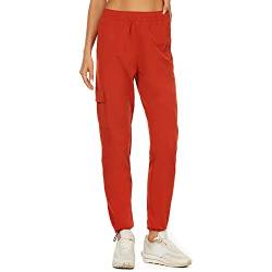 HUGE SPORTS Damen Cargo Jogginghose Leichte Atmungskativ Sweatpants Schnell Trocknende Sommer Wanderhose für Frauen Orange L von HUGE SPORTS