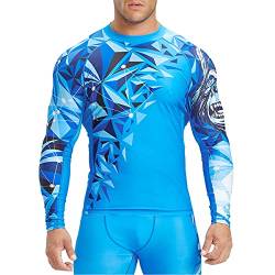 HUGE SPORTS Herren BJJ Rashguard langärmelig Kompression Rashguard für MMA Jiu Jitsu-Wrestling Beast Layer, King Kong, Small von HUGE SPORTS