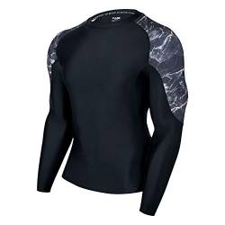 HUGE SPORTS Herren Rashguard zum Surfen Langarm Rash Vest Shirt für Schwimmen Outdoor Aktivitäten Magma XL von HUGE SPORTS