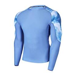 HUGE SPORTS Herren Rashguard zum Surfen Langarm Rash Vest Shirt für Schwimmen Outdoor Aktivitäten Ozean 3XL von HUGE SPORTS