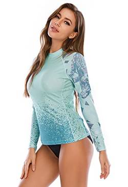 HUGE SPORTS Rash Guard für Damen Rashguard Langarm Bademode Shirts Schnell Trocknender Swimsuit (Alligator, 2XL) von HUGE SPORTS