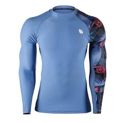 HUGE SPORTS Rashguard Shirt Herren Langarm Rash Guard Sonnenschutz Surf Schwimmshirt Badeshirt Vogel 3XL von HUGE SPORTS