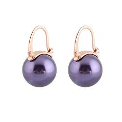 Huge Tomato Damen Perlenohrringe Ohrhänger mit 14mm großen Perlen und 925 Sterlingsilber Verschluss elegante Ohrringe als Geschenk für Frauen von HUGE TOMATO