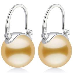 Huge Tomato Perlenohrringe, Perle Tropfen Ohrringe, 14mm elegante große Perlenohrringe Silber 925 14K Gold überzogene Schließe für Frauen Mode, Creole für Geschenk von HUGE TOMATO