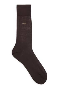 BOSS Herren George RS Uni MC Mittelhohe Logo-Socken aus ägyptischer Baumwolle mit merzerisiertem Finish Dunkelbraun 47-48 von HUGO BOSS