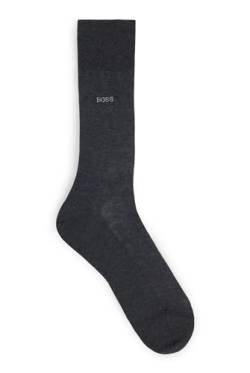 BOSS Herren George RS Uni MC Mittelhohe Logo-Socken aus ägyptischer Baumwolle mit merzerisiertem Finish Dunkelgrau 39-40 von HUGO BOSS