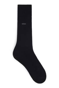 BOSS Herren George RS Uni MC Mittelhohe Logo-Socken aus ägyptischer Baumwolle mit merzerisiertem Finish Schwarz 41-42 von HUGO BOSS