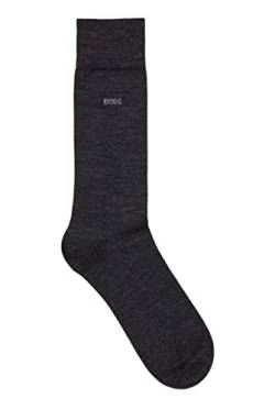 BOSS Herren John RS Uni WO Mittelhohe Logo-Socken aus Woll-Mix Dunkelgrau 43-46 von HUGO BOSS