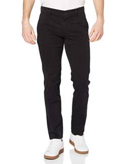 BOSS Herren Schino-Slim D Slim-Fit Casual-Chino aus angerauter Stretch-Baumwolle,Schwarz,33W / 32L von HUGO BOSS