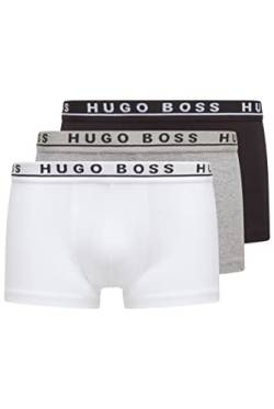 BOSS Herren Trunk 3P CO/EL Dreier-Pack Boxershorts aus Stretch-Baumwolle mit Logo am Bund,M,Assorted-pre-pack von HUGO BOSS