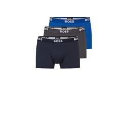 BOSS Herren Trunk 3p Co/EL Boxershorts, Open Blue 487, XL EU von HUGO BOSS