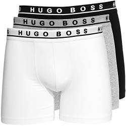 BOSS Hugo 3er Pack Cyclist NEU etwas länger geschnitten Boxer Shorts Pants Short S 48 4 Farbmix weiß Graumeliert schwarz von HUGO BOSS
