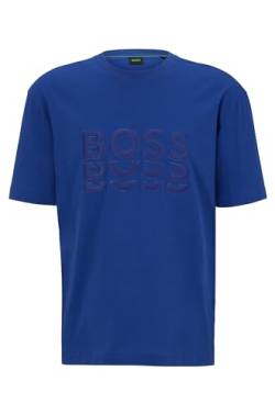BOSS Men's Tee 3 T-Shirt, Bright Blue438, S von HUGO BOSS