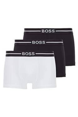 HUGO BOSS Boxershorts Boxer Organic Trunk 3er Pack, Farbe:Mehrfarbig, Wäschegröße:2XL, Artikel:-001 Black/Black/White von HUGO BOSS