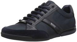 HUGO BOSS Herren Schuhe Schnürschuhe Sneaker Saturn Low Top 50407672, Farbe:Blau, Schuhgröße:EUR 46, Artikel:-401 Dark Blue von HUGO BOSS