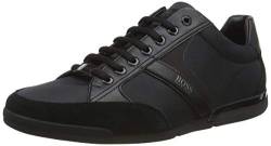 HUGO BOSS Herren Schuhe Schnürschuhe Sneaker Saturn Low Top 50407672, Farbe:Schwarz, Schuhgröße:EUR 44, Artikel:-001 Black von HUGO BOSS