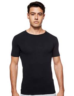 HUGO BOSS Herren T-Shirts Shirts Kurzarm Crew-Neck Slim Fit 50325407 2er Pack, Farbe:Schwarz, Größe:L, Artikel:-001 Black von HUGO BOSS