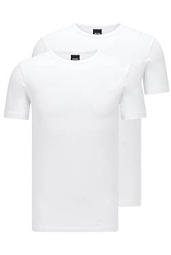 HUGO BOSS Herren T-Shirts Shirts Kurzarm Crew-Neck Slim Fit 50325407 2er Pack, Farbe:Weiß, Größe:2XL, Artikel:-100 White von HUGO BOSS