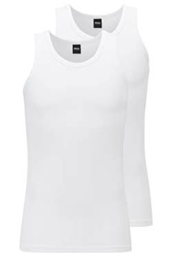 HUGO BOSS Herren Tank Tops Unterhemden Stretch Cotton Slim Fit 50325406 2er Pack, Farbe:Weiß, Artikel:-100 White, Wäschegröße:M von HUGO BOSS