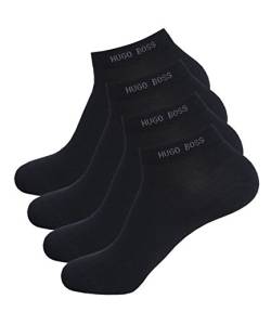 Hugo Boss Herren Sneaker Socken Füßlinge Business Socks 50388443 4 Paar, Farbe:Schwarz, Größe:39-42, Artikel:-001 black von HUGO BOSS