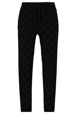 BOSS Men Flock AOP Pants Black1, XL von HUGO